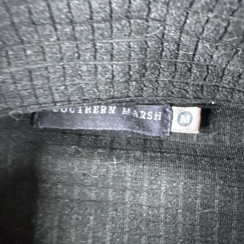 Southern Marsh Pullover Mens Medium FieldTec Quarter Zip Waffle Fleece Black